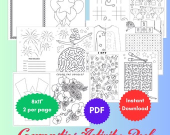 Gymnastics activity Coloring Book, Gymnastics coloring pages, Pages Children, Printable Kids Gymnastics Birthday Party, Bundle,  PDF