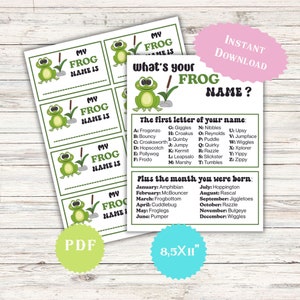 What&#39;s Your Frog Name Game Leap Year Trivia Game Teen Birthday Green Family Kids & Adults Classroom Activitivities February 29 School Party