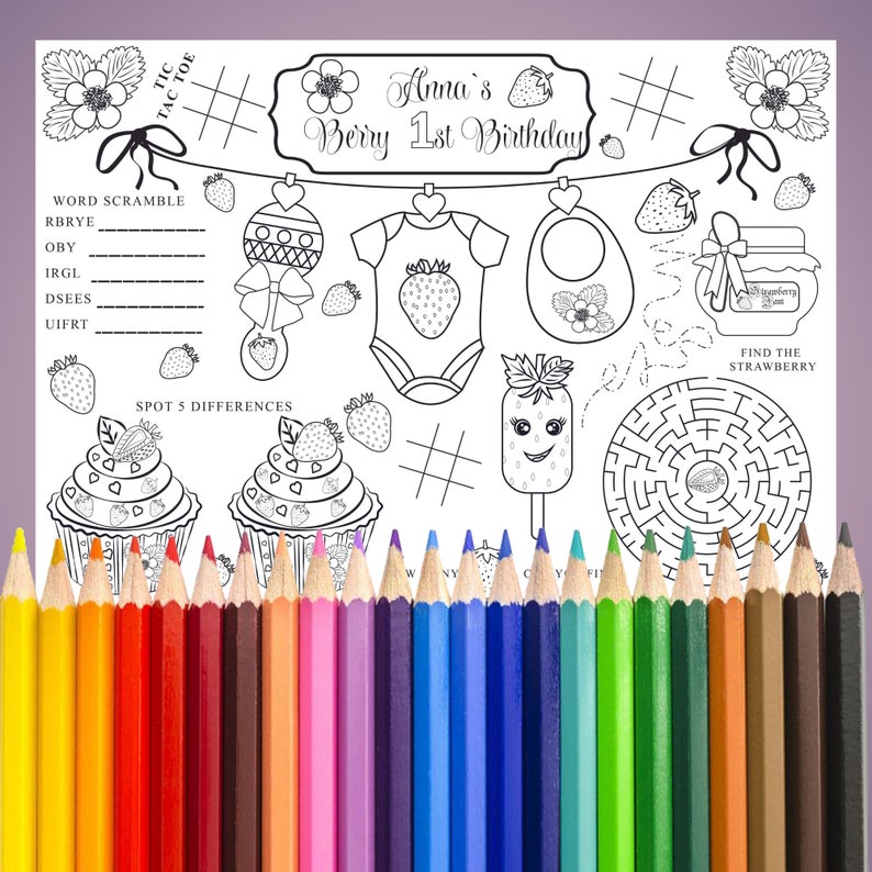 Create Your Own Placemat, Personalised Activity Coloring Page, Custom ...