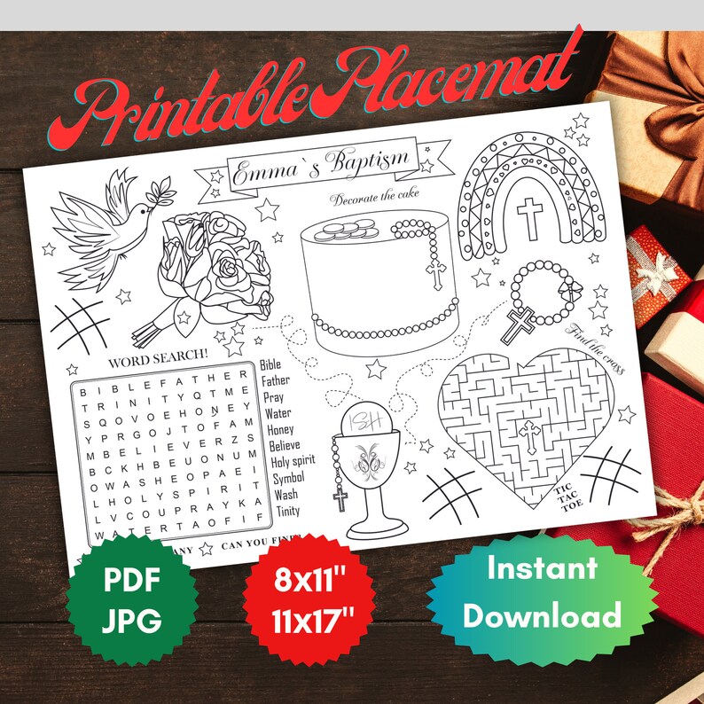 Create Your Own Placemat, Personalised Activity Coloring Page, Custom ...