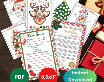 Roll A Santa kids game, letter Santa Christmas Dice Game, Tree Family Table Game, Party, Games for adults, Printable, Instant download