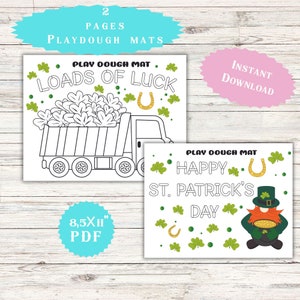 Día de San Patricio Imprimibles preescolares Tapetes de plastilina Actividades de primavera Vacaciones Educación en casa Jardín de infantes Montessori Habilidades motoras finas Niños