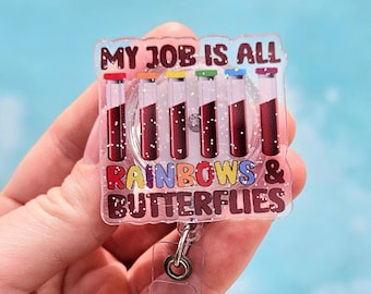 Phlebotomy Badge Reel Blood Draw Funny Badge Gift MLT Badge Clip Phlebotomist Gift Lab Tech Student Med Lab Id Badge PBT Id Holder Droplet
