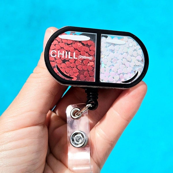 Pharmacy Badge Reel Pharmacy Tech Badge Gift Chill Pill Badge Holder Pharmacist Gift Badge Cpht Badge Pharmacy Technician Badge Pill Bottle