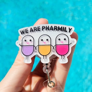 Pharmacy Badge Reel Pharmacy Tech Gift Pill Badge Holder Pharmacist Cpht Lanyard Happy Pill Technician Id Holder Medication Clerk Meds Gift
