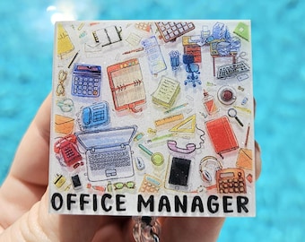 Office Manager Badge Reel Office Party Gift Coworker Badge Buddy Id Holder Human Resources Lanyard Admin Gift Administrator Gifts HR Tag