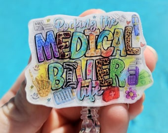 Medical Biller Badge Reel Medical Billing and Coding Name Tag Holder Front Desk Billing Specialist Badge Holder Billing Coordinator Id Gift