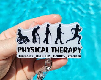 Physical Therapy Badge Reel Physical Therapist Gift for Graduation PT Lanyard Therapy Assistant Tag Name New Physical Therapy Grad Id Holder