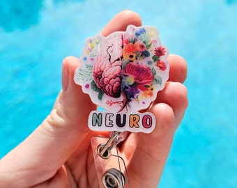 Neuro Badge Reel Neurology Nurse Badge Clip Brain Id Clip EEG Tech Id Holder Neuro Surgery Nurse Accessories Trauma Gift Neurologist