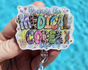 Medical Coder Badge Reel Medical Coding Gift Billing and Coding Specialist Id Name CCS Badge Holder Registered Health Information Technician