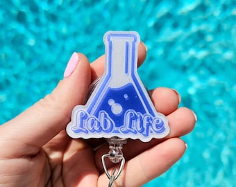 Laboratory Badge Reel Lab Badge Scientist Id Holder Science Lab Life Technician Lanyard Chemistry Medical Gift Science Biology Teacher Tag