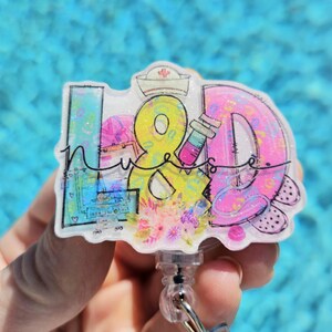 Labor and Delivery Badge Reel L&D Nurse badge Holder Midwife Gift for New Nurse Graduation School Nursing Doula Lanyard Baby Maternity Gift