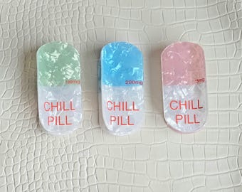 Claw Clip Pharmacy Hair Clip Fun Accessories Chill Pill Hair Clip Nurse Gift Cute Pharmacy Graduation Gift Medical hairclip Pharmacy Tech Id
