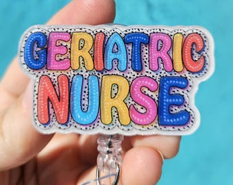 Geriatric Nurse Badge Reel Senior Caregiver Gift Elder Care Nursing Id Clip Gerontological Nurse Badge Holder Nursing Home Healthcare Tag