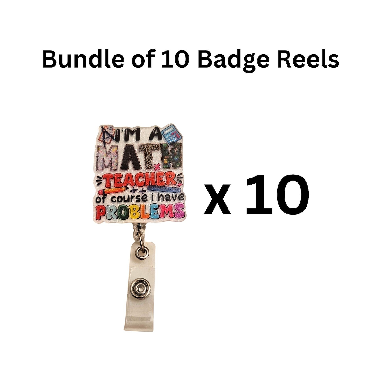 Math Teacher Badge Reel Mathematics Teacher Gift for New Teacher ...