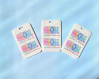 NICU Nurse ID Holder NICU Nursing Gift for New Nurse Appreciation Gift Nicu Badge Buddy Neonatal Nurse Card Holder Nicu Tiny Humans Badge
