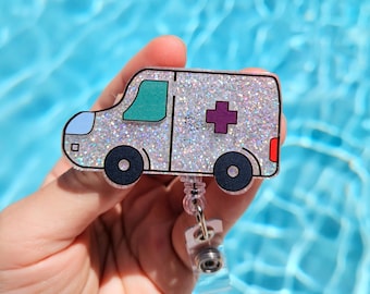 EMT Badge Reel Paramedic Car Badge Holder EMS Gift First Responder Accessories Ambulance Badge Buddy Emt Ems Badge Emergency Badge First Aid