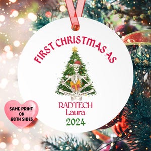 Radiology Tech Gift Christmas Ornament Metal Custom Name Xray Tech First Christmas Personalized X ray Tech Gift Radiology Gift Rad Tech