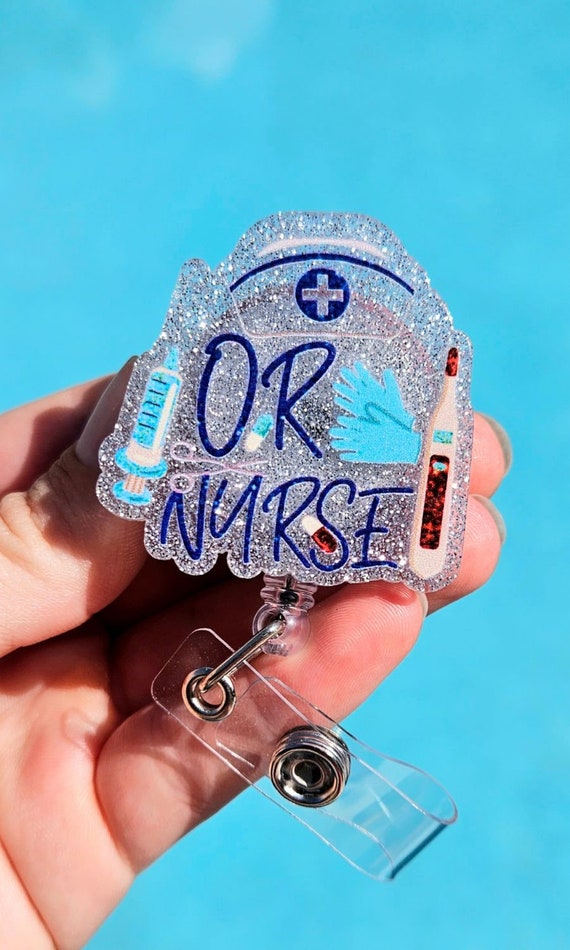 Operating Room Nurse Badge Reel - Scrubs Nurse ID Badge Reel - or Nurse - ID Retractable Badge, ID Badge Reel - or Nurse Gift
