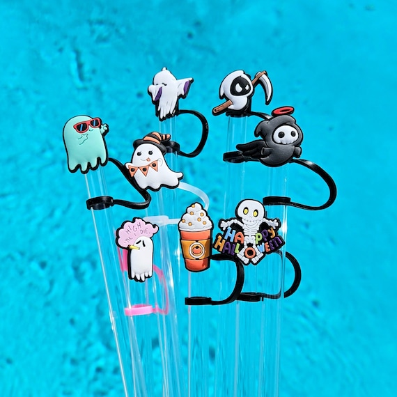 Halloween Straw Topper Stanley cup Accessories Straw Cover Ghost Accessory Horror Tumbler Fall Gift Goth Stanley Straw 40 oz Pumpkin Holiday
