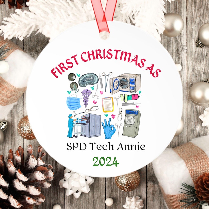 SPD Tech Christmas Ornament Sterile Processing Department Gift Custom