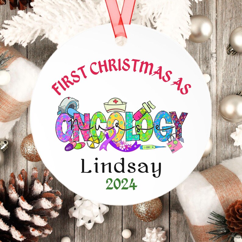 Oncology Nurse Christmas Ornament Metal Ornament Cancer Nurse Custom