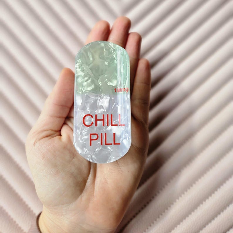 Claw Clip Pharmacy Hair Clip Fun Accessories Chill Pill Hair Clip Nurse Gift Cute Pharmacy Graduation Gift Medical hairclip Pharmacy Tech Id image 2