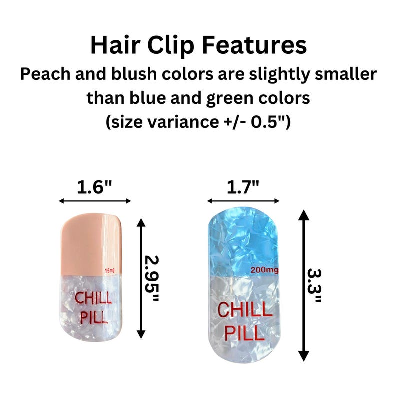 Claw Clip Pharmacy Hair Clip Fun Accessories Chill Pill Hair Clip Nurse Gift Cute Pharmacy Graduation Gift Medical hairclip Pharmacy Tech Id image 11