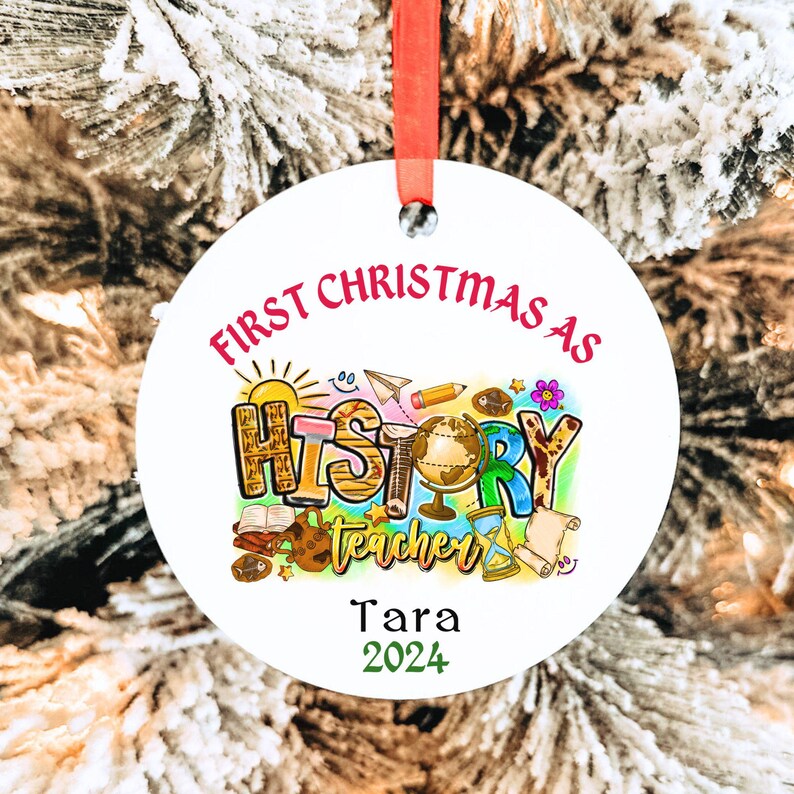 History Teacher Christmas Ornament Historian Gift Custom Name Good