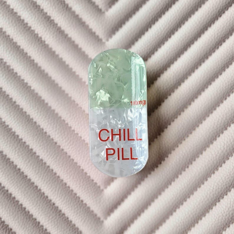Claw Clip Pharmacy Hair Clip Fun Accessories Chill Pill Hair Clip Nurse Gift Cute Pharmacy Graduation Gift Medical hairclip Pharmacy Tech Id Green