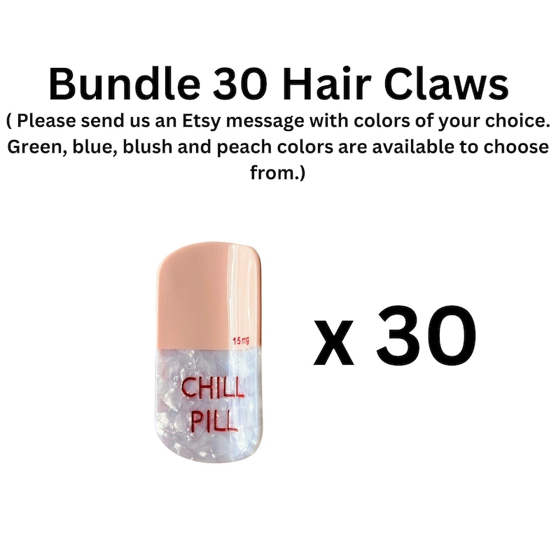 Claw Clip Pharmacy Hair Clip Fun Accessories Chill Pill Hair Clip Nurse Gift Cute Pharmacy Graduation Gift Medical hairclip Pharmacy Tech Id Bundle 30 Hair Clips
