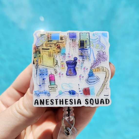 Anesthesia Badge Reel CRNA Gift Anesthesia Tech Badge Holder SRNA Lanyard Operating Room Surgical Technician Tag Name OR Nurse Grad Gift