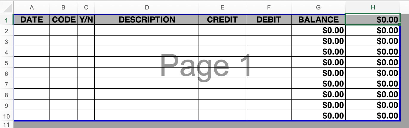 Checkbook Excel Template - Etsy