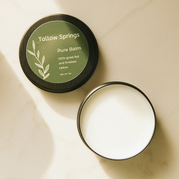 Pure Unscented Tallow Balm Face and Body Moisturizer, Lotion - Non-toxic, All Natural Skincare