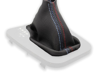 Gear Shift Knob Cover Accessory Compatible Specific for Vehicle BMW 3 Series E46 (1990-2007) AUTOMATIC - TRICOLOR Stitching