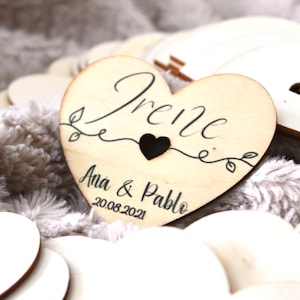 Marcasitios personalizados de corazón para bodas y eventos, cumpleaños, comuniones, tarjetas de lugar, etiquetas de nombre, regalo invitados