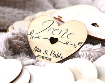 Marcasitios personalizados de corazón para bodas y eventos, cumpleaños, comuniones, tarjetas de lugar, etiquetas de nombre, regalo invitados