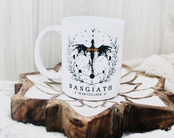 Taza de la cuarta ala, alas de sangre, alas de hierro, basgiath, taza para lectores, amantes de libros