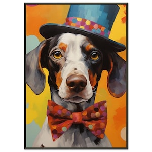 Dapper Paws The Top Hat Connoisseur: Jack Russell in a Top Hat Classic Semi-Glossy Paper Metal Framed or Canvas