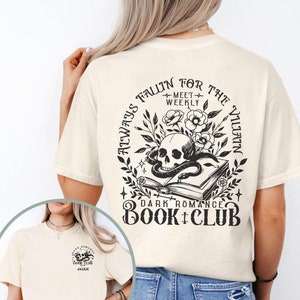 Dark Romance Book Club Shirt, Front And Back Print, Book Club Tee, Dark Academia Shirt, Spicy Book Lover Gift, Bookish Merch, Bookcore Tee