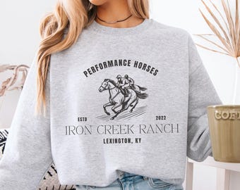 Personalized Equestrian Sweatshirt, Custom Horse Trainer Gift, Horse Lover Pullover, Gift For Equine Riding Instructor, Barn Owner Crewneck