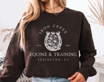 Personalized Equestrian Sweatshirt, Custom Horse Trainer Gift, Horse Lover Pullover, Gift For Equine Riding Instructor, Barn Owner Crewneck