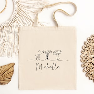 Personalized Foraging Tote Bag, Custom Forager Gift, Morel Mushroom Lover, Mushroom Hunter, Mycology Tote, Nature Lover, Fungi Enthusiast