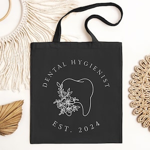 Personalized Dental Hygienist Tote, Dental Assistant Gift, Custom Tote Bag, Dental Hygiene Bag, Dental Nurse Gift, Dental Hygiene Student