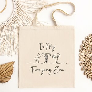 Foraging Tote Bag, Gift For Forager, Morel Mushroom Lover, Mushroom Hunter, Mycology Tote Bag, Funny Nature Lover Bag, Fungi Enthusiast Tote