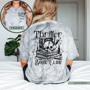 Thriller Book Club Shirt, Front & Back Print, Bookworm Tee, Horror Book Lover Gift, Bookish Merch, Scary Bookcore Tee, Spooky Reading Shirt