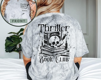 Thriller Book Club Shirt, Front & Back Print, Bookworm Tee, Horror Book Lover Gift, Bookish Merch, Scary Bookcore Tee, Spooky Reading Shirt