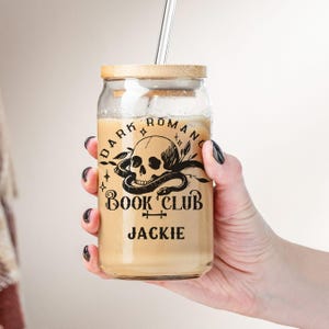 Dark Romance Book Club Tumbler, Book Club Glass Can, Bookish Merch, Dark Academia Tumbler, Bookcore Sipper Glass, Spicy Book Lover Gift