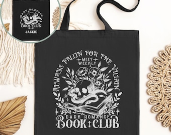 Dark Romance Book Club Tote Bag, Dark Academia Bag, Bookish Merch, Bookworm Tote, Reusable Reading Bag, Library Tote, Spicy Book Lover Gift