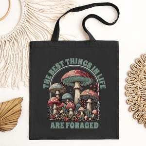 Foraging Tote Bag, Gift For Forager, Morel Mushroom Lover, Mushroom Hunter, Mycology Tote Bag, Funny Nature Lover Bag, Fungi Enthusiast Tote